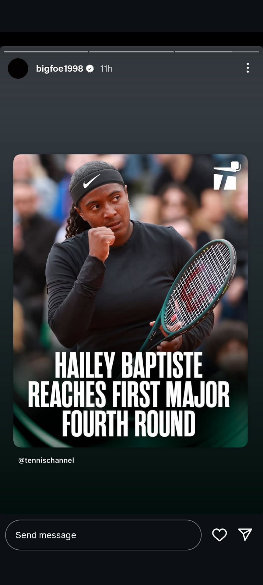 Frances Tiafoe shares an update via Instagram - Image Source: @Tiafoe Instagram